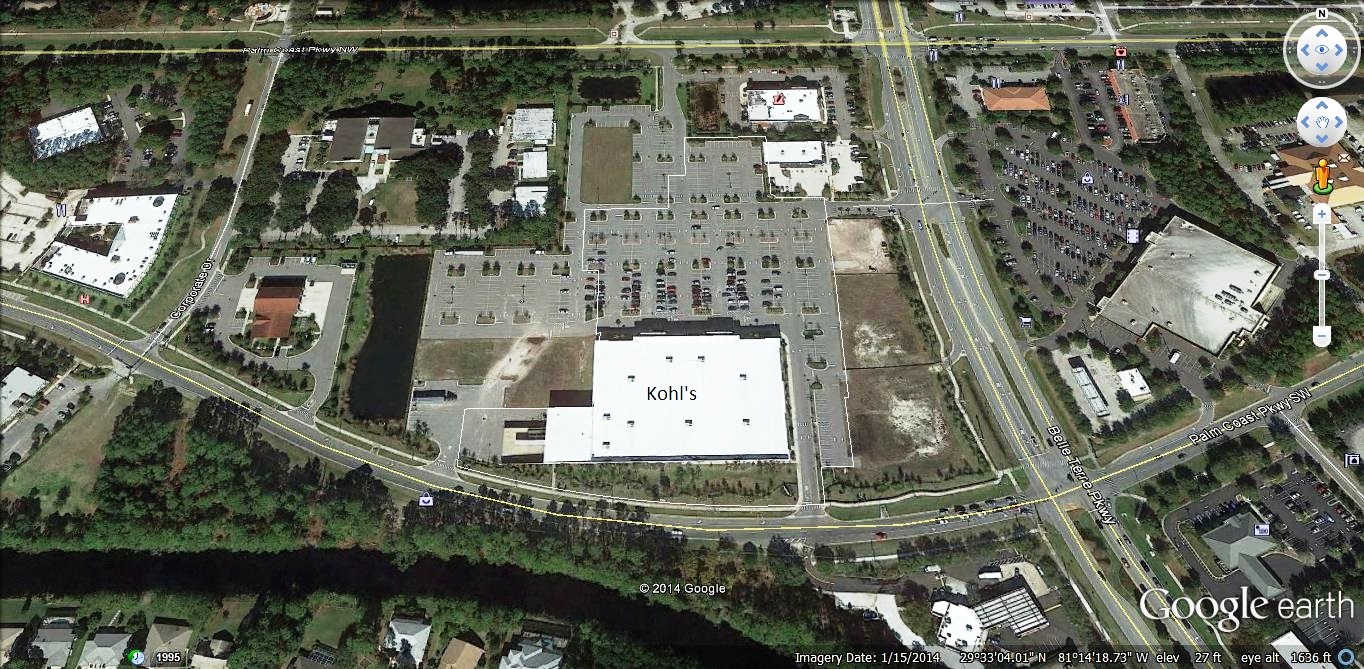 Aerial view of Kohl's Store in Palm Coast, FL - GoToby.com